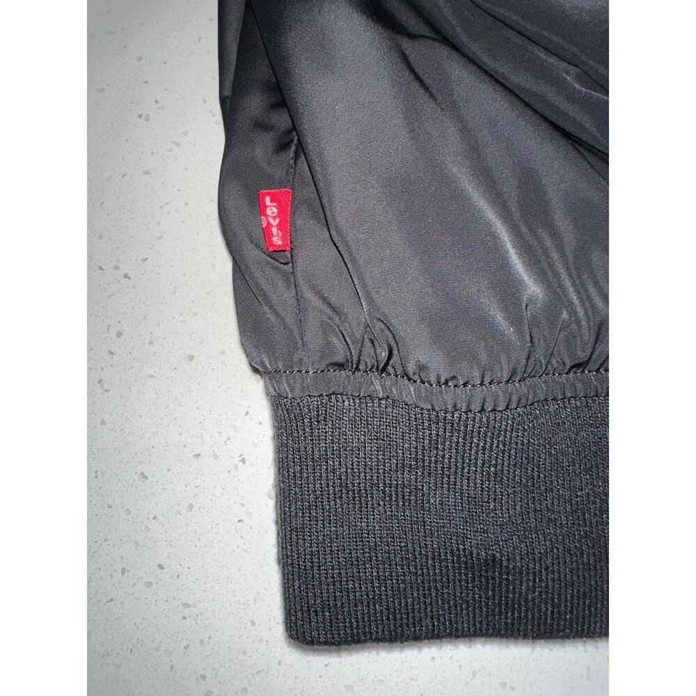 Levi’s Jacket Women’s Black Bomber Biker Elastic Ribbed Zip Melanie Newport 1X - Picture 7 of 14